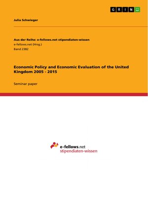 cover image of Economic Policy and Economic Evaluation of the United Kingdom 2005--2015